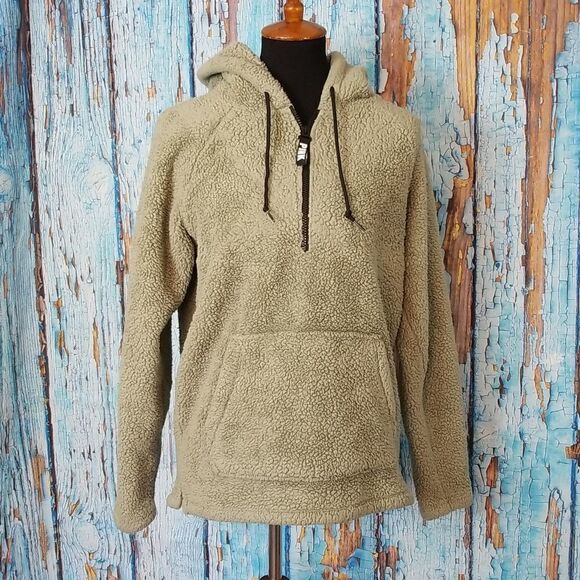 VICTORIA Secret PINK Sherpa teddy 1/2 zip pullover - Picture 1 of 11